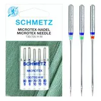 130/705 H-M Igły do jedwabiu i mikrofazy SCHMETZ do maszyn domowych mix 2x60, 2x70, 1x80 op.5szt.