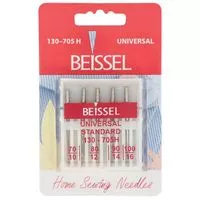 ​130/705 H Igły do tkanin BEISSEL mix 1x70, 2x80, 1x90, 1x100 do maszyn domowych op.5szt.