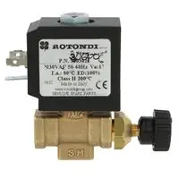 Elektrozawór kątowy 1/4" z regulatorem wydatku przepływu ROTONDI 3067006 oryginalny do wytwornicy pary Rotondi Mini 2, Rotondi Mini 3, Rotondi Mini 45