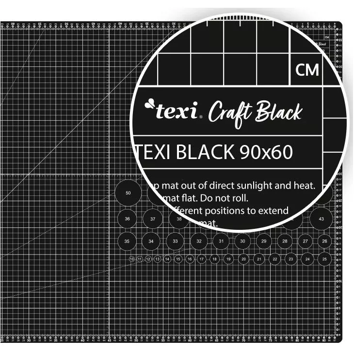 Zestaw do cięcia i krojenia TEXI CRAFT BLACK 90x60 cm