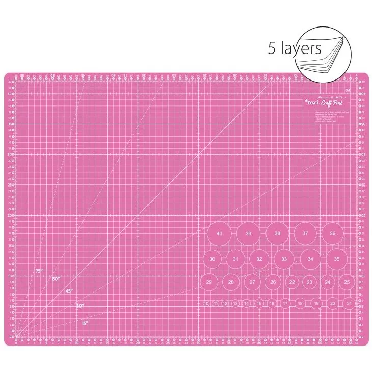 Mata podkładowa, samoregenerująca, dwustronna, różowa, TEXI PINK 60x45 cm