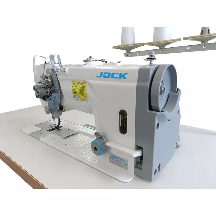 JACK JK-58450B-003, stebnówka 2-igłowa z wyłączanymi igłami, transport ząbkowo-igłowy, szycie lekkie i średnie