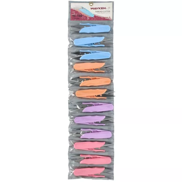 Obcinaczki do nitek plastikowe TC100 dł.10,5cm mix kolorów 12 szt.