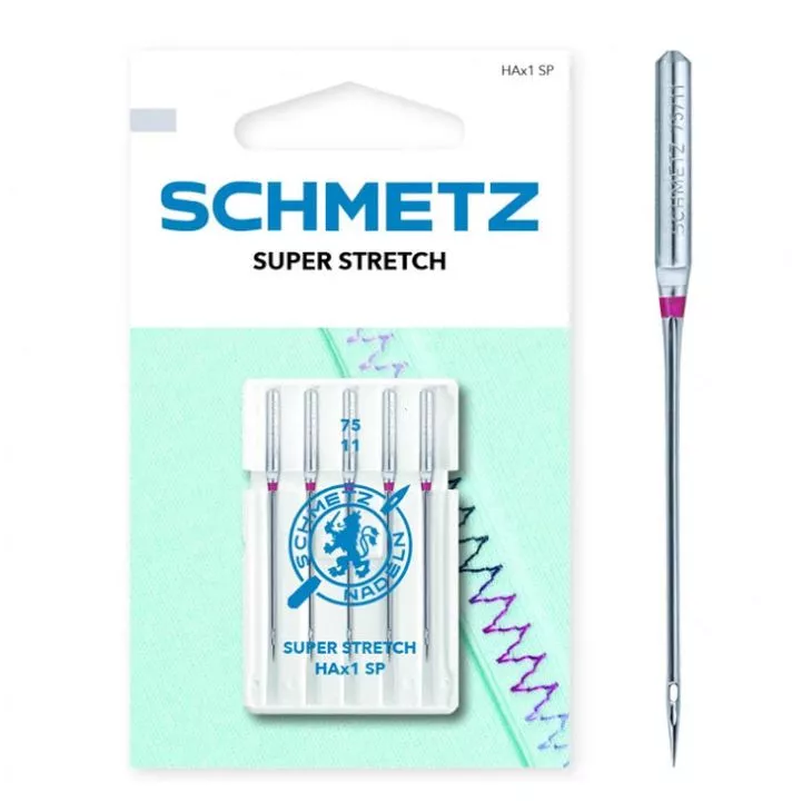 HAx1 SP 75 Igły do owerloków domowych  do stretchu i dzianin SUPER STRETCH SCHMETZ op.5szt.