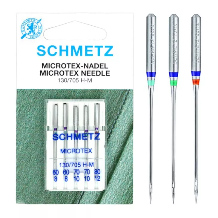 130/705 H-M Igły do jedwabiu i mikrofazy SCHMETZ do maszyn domowych mix 2x60, 2x70, 1x80 op.5szt.