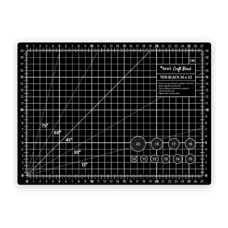 Mata podkładowa do cięcia 30x22 cm TEXI BLACK samoregenerująca dwustronna czarna
