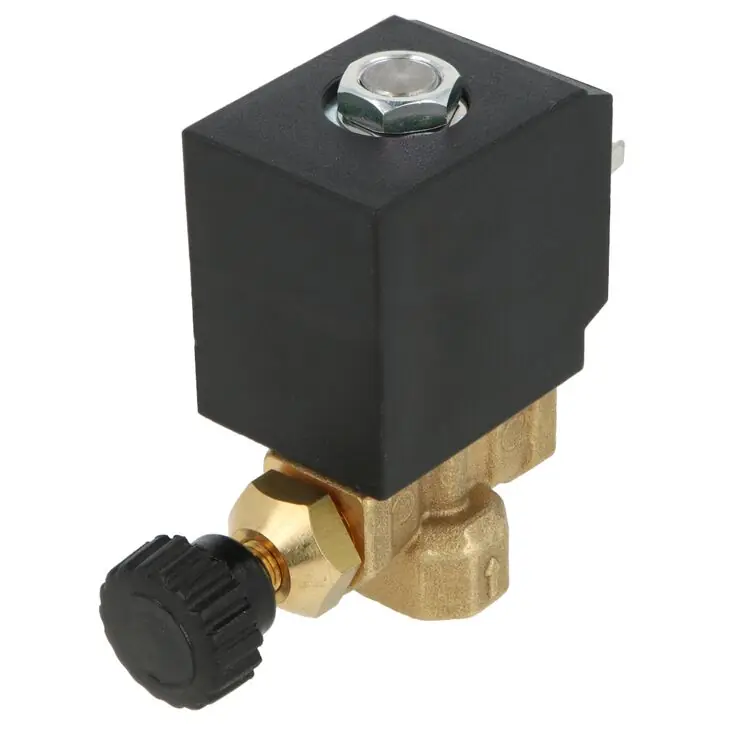 Elektrozawór kątowy 1/4" z regulatorem wydatku przepływu ROTONDI 3067006 oryginalny do wytwornicy pary Rotondi Mini 2, Rotondi Mini 3, Rotondi Mini 45