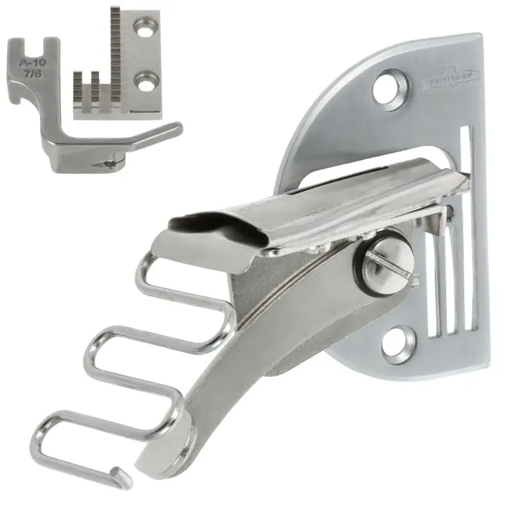 Lamownik A10 S60 24mm obustronnie podwijający, szyje po łuku wewnętrznym stebnówka transport dolny ząbkowy