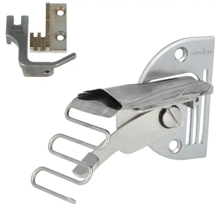 Lamownik A10 S60 32mm obustronnie podwijający, szyje po łuku wewnętrznym stebnówka transport dolny ząbkowy