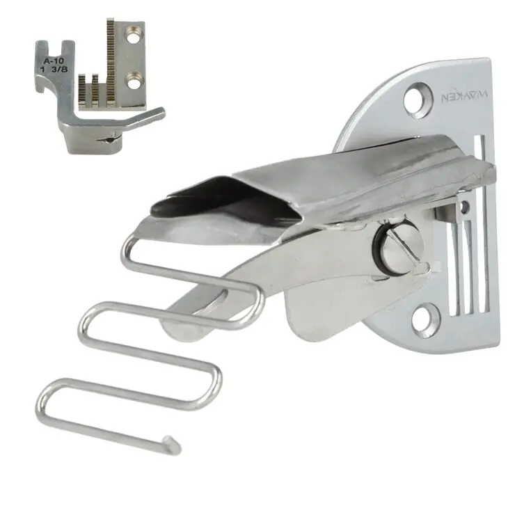 Lamownik A10 S60 38mm obustronnie podwijający, szyje po łuku wewnętrznym stebnówka transport dolny ząbkowy