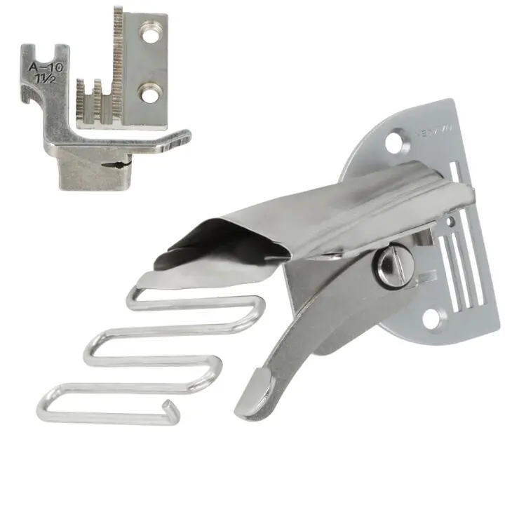 Lamownik A10 S60 45mm obustronnie podwijający, szyje po łuku wewnętrznym stebnówka transport dolny ząbkowy